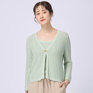 透かし編みニットカーディガン　(83104)