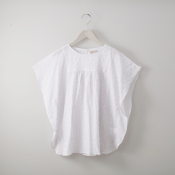 シアーストライプフレア袖ブラウス (53107) 1枚目画像