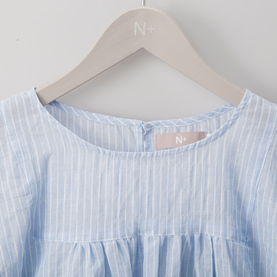 シアーストライプフレア袖ブラウス (53107) 4枚目画像