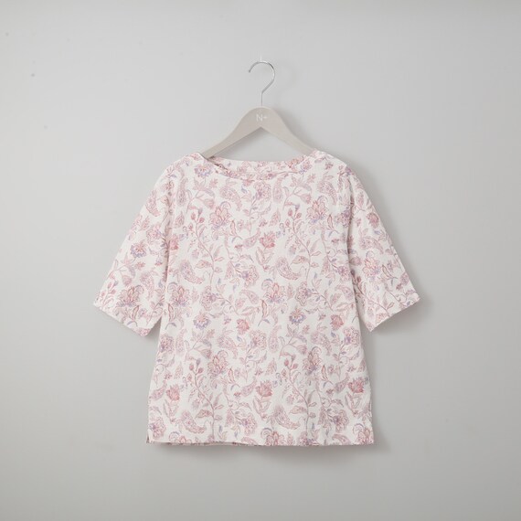 綿スラブ更紗柄５分袖Ｔシャツ　(63111) 1枚目画像