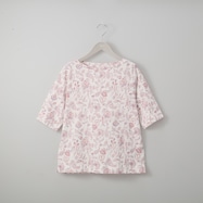 綿スラブ更紗柄5分袖Tシャツ (63111)