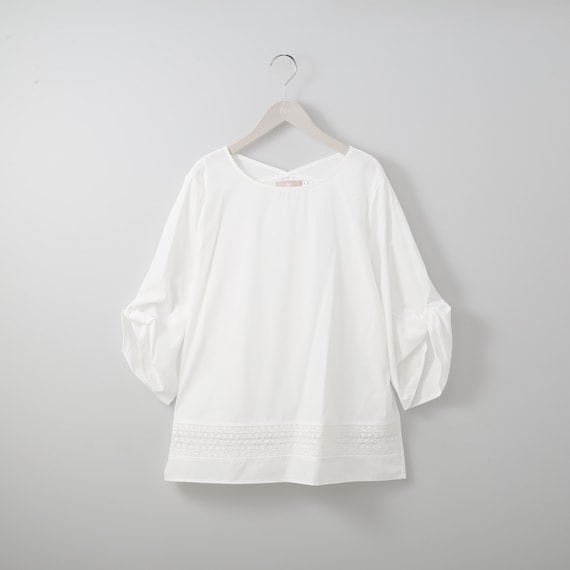 バンブー接触冷感袖ねじりブラウス (53113) 1枚目画像