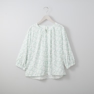 スリットネックリーフ柄ブラウス (53118)