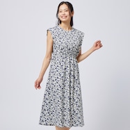 単色花柄ワンピース (43107)