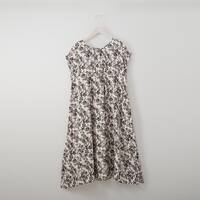 接触冷感プリントレーヨンワンピースショート丈　(43109)