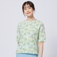 接触冷感綿スラブリーフ柄プルオーバー　(63117)【期間限定価格：6/8まで】