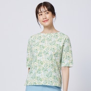 接触冷感綿スラブリーフ柄プルオーバー (63117)