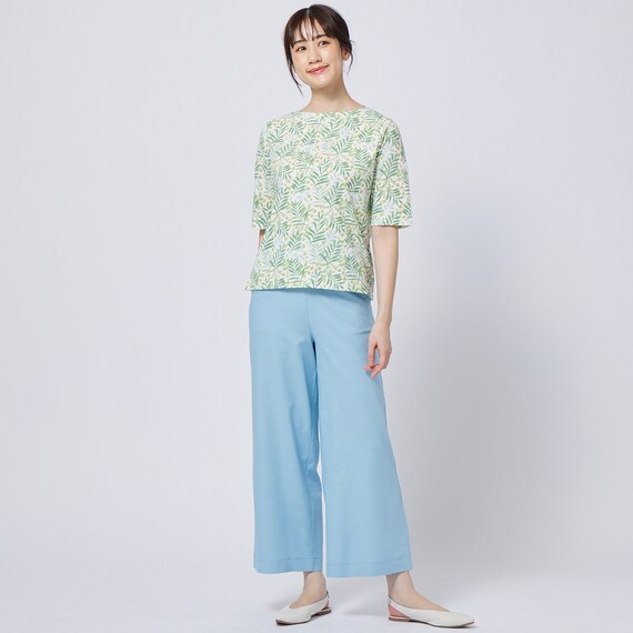 接触冷感綿スラブリーフ柄プルオーバー (63117) 2枚目画像