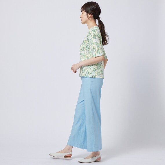 接触冷感綿スラブリーフ柄プルオーバー (63117) 3枚目画像