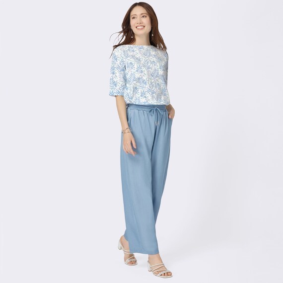 接触冷感綿スラブリーフ柄プルオーバー (63117) 4枚目画像