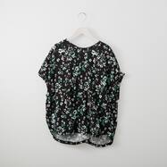 フラワープリント袖ギャザーブラウス　(53120)