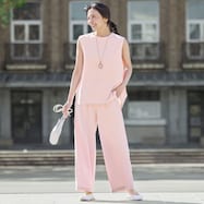 麻調イージ-ワイドパンツ (23115)