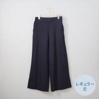 接触冷感麻混セミワイドパンツレギュラー丈　(23118)