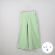 接触冷感麻混セミワイドパンツショート丈 (23120)