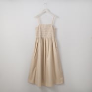 接触冷感麻混シャーリングワンピース (43113)