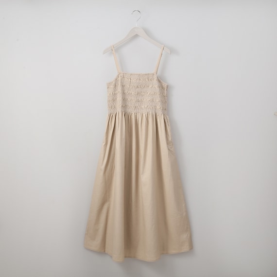 接触冷感麻混シャーリングワンピース (43113) 1枚目画像