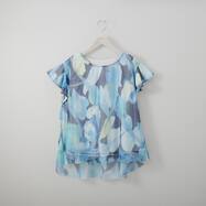 アート柄チュールブラウス　(53122)