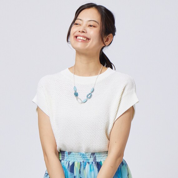 鹿の子編みニットプルオーバー (73107) 1枚目画像