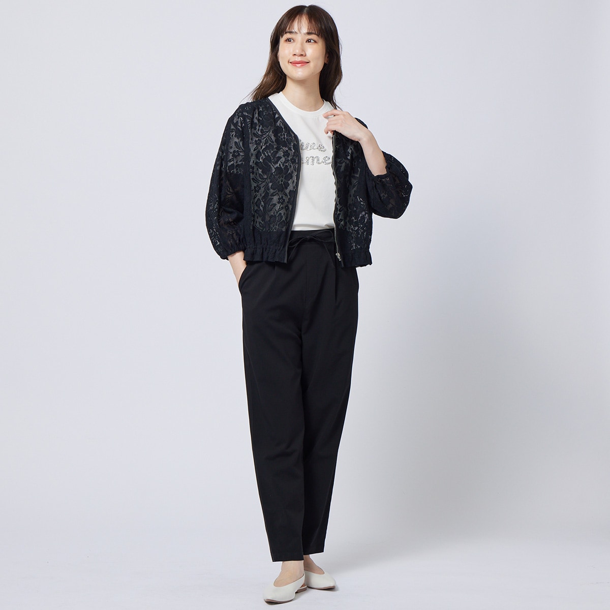 【新品未使用】 SOVリーフレース ブルゾンブラック Sov. / リーフレースブルゾン OUTERS Night STORE | ダブル