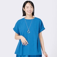 コットンタッチバックペプラムプルオーバー (63124)