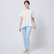 単色ボタニカルプリントレギンスパンツ (23127)