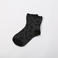 大人の楽らくソックスクルー丈フロート花柄 (93133)