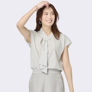 トライアングルドット柄ブラウス (53127)