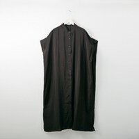 接触冷感ドットストライプボリュームワンピース　(43115)