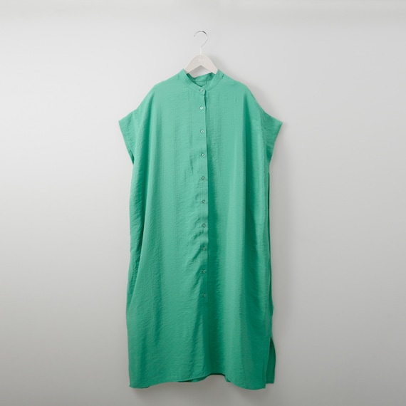 接触冷感ドットストライプボリュームワンピース (43115) 1枚目画像