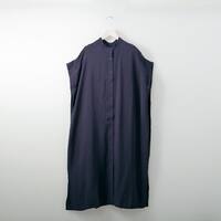 接触冷感ドットストライプボリュームワンピース　(43115)