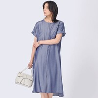 接触冷感シャンブレーワンピース　Ｍサイズ　(43116)