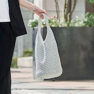 メタリック透かし編みバッグ (93140)