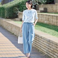 【N+商品】接触冷感シャンブレーライトデニムパンツ　(23146)【期間限定価格：5/18まで】