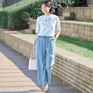 接触冷感シャンブレーライトデニムパンツ (23146)