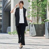 【N+商品】ワッシャーサテンワイドパンツ　(23143)