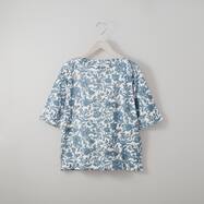 接触冷感綿スラブ更紗柄プルオーバー　(63136)