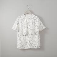 ケープショルダードット柄ブラウス　(53131)