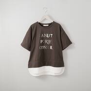 デザインロゴ刺繍レイヤードプルオーバー　(63138)