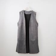 ストレッチスウェード調ロングジレ　(14101)