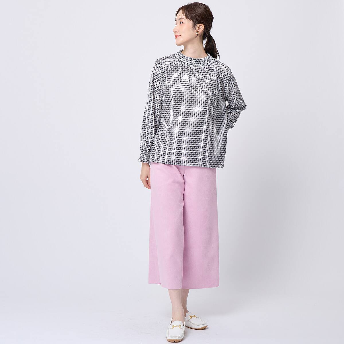 ストレッチスウェード調セミワイドパンツ (24100) | ニトリネット