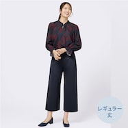 ソフトストレッチセミワイドパンツ レギュラー丈 (24103)