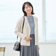 軽量速乾ノーカラーニットジャケット (14107)