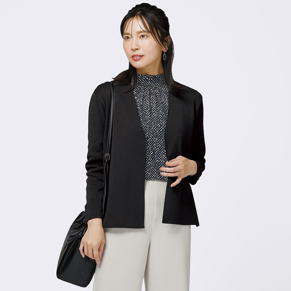 軽量速乾ノーカラーニットジャケット (14107) | ニトリネット【公式