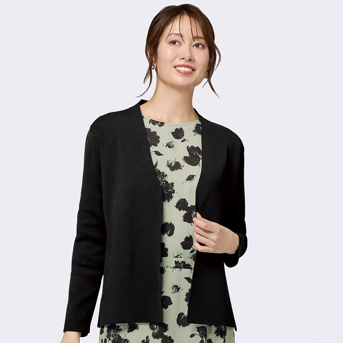 軽量速乾ノーカラーニットジャケット (14107) | ニトリネット【公式