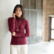 しっとり柔らかニットリブプルオーバー (74105)