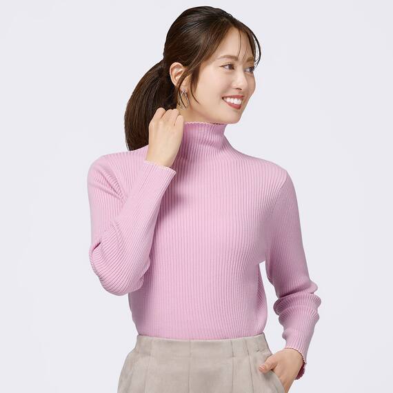 ラメラインボトルネックプルオーバー　(74106) 1枚目画像