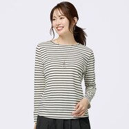 ベーシックボーダーボートネックＴシャツ　(64102)