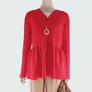 ペプラムニットカーディガン (84101)