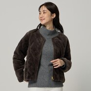 リバーシブルフェイクファーキルティングコート　(04102)