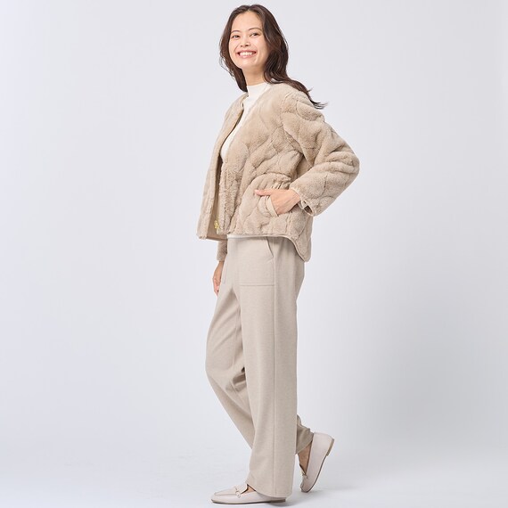 リバーシブルフェイクファーキルティングコート (04102) 3枚目画像